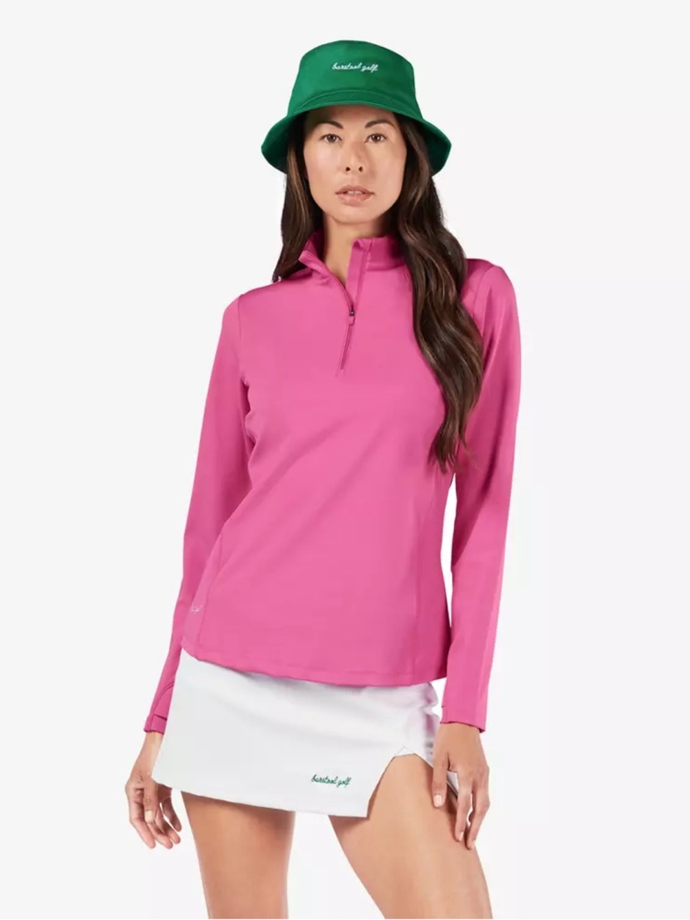 Barstool Golf Women’s Pink Performance Quarter Zip Pullover Size L